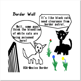 Border Wall Illustration on White Background Posters and Art